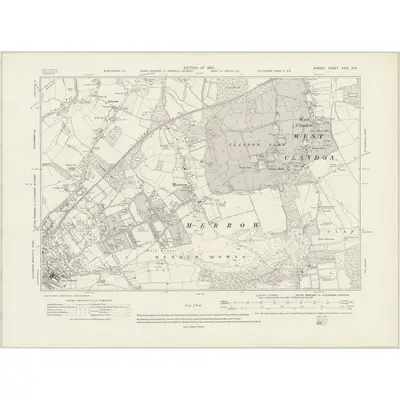 1912 Map of Surrey XXIV.SW, 1920 Print