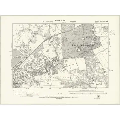 1934 Map of Surrey XXIV.SW, 1936 Print