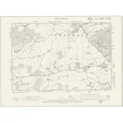 1894 Map of Surrey XXIX.NE, 1899 Print