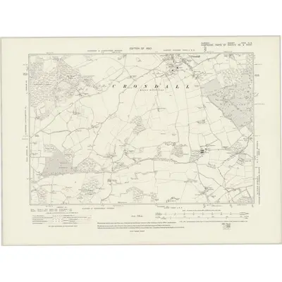 1913 Map of Surrey XXIX.NE, 1920 Print