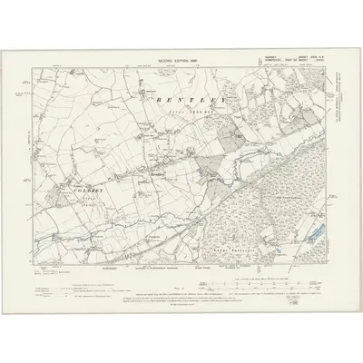 1894 Map of Surrey XXIX.SE, 1899 Print