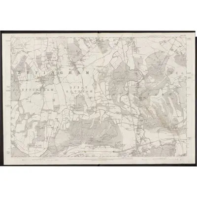 1869 Map of Surrey XXV, 1873 Print
