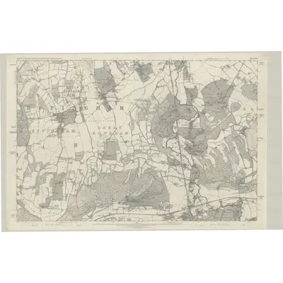 1869 Map of Surrey XXV, 1873 Print