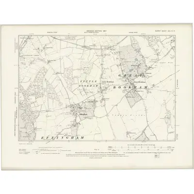 1894 Map of Surrey XXV.NW, 1897 Print