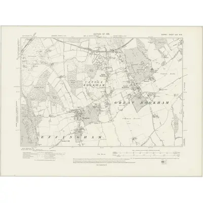 1912 Map of Surrey XXV.NW, 1919 Print