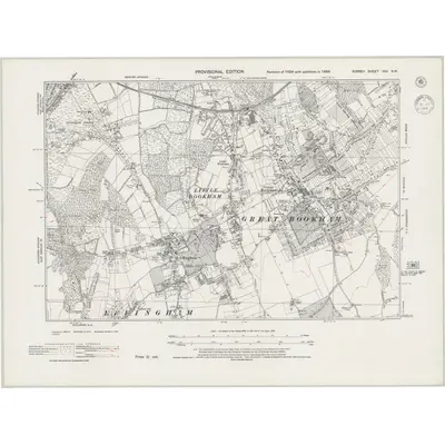 1938 Map of Surrey XXV.NW, 1944 Print