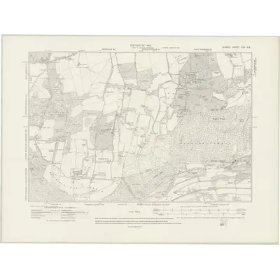1912 Map of Surrey XXV.SW, 1919 Print