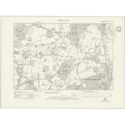 1932 Map of Surrey XXVI.NE, 1934 Print