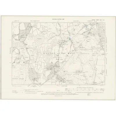 1894 Map of Surrey XXVI.NW, 1897 Print
