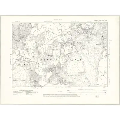 1912 Map of Surrey XXVI.NW, 1915 Print