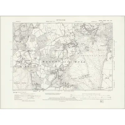 1912 Map of Surrey XXVI.NW, 1932 Print