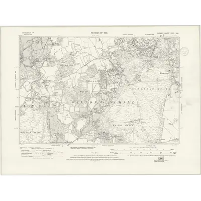 1933 Map of Surrey XXVI.NW, 1936 Print
