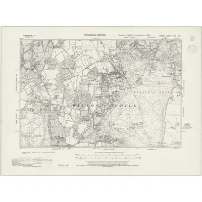 1938 Map of Surrey XXVI.NW, 1944 Print