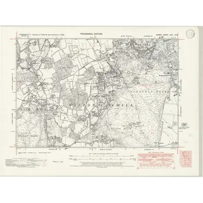 1938 Map of Surrey XXVI.NW, 1946 Print
