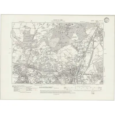 1911 Map of Surrey XXVI.SE, 1933 Print