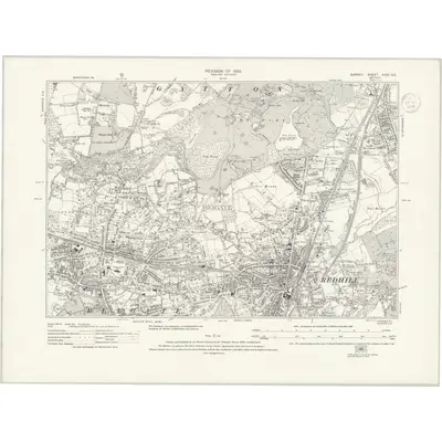 1933 Map of Surrey XXVI.SE, 1936 Print