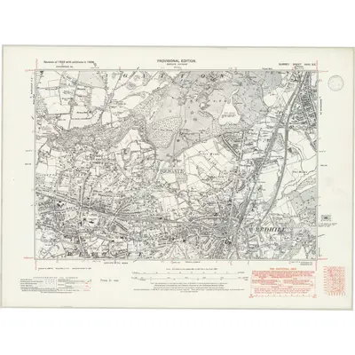 1938 Map of Surrey XXVI.SE, 1947 Print