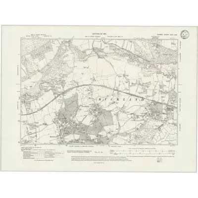 1912 Map of Surrey XXVI.SW, 1933 Print