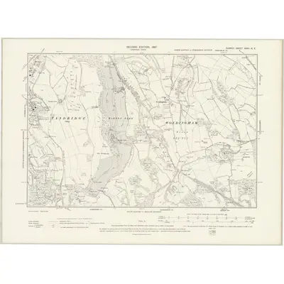 1895 Map of Surrey XXVII.NE, 1897 Print