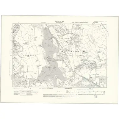 1910 Map of Surrey XXVII.NE, 1914 Print