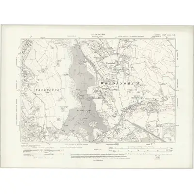 1910 Map of Surrey XXVII.NE, 1931 Print