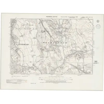 1938 Map of Surrey XXVII.NE, 1944 Print