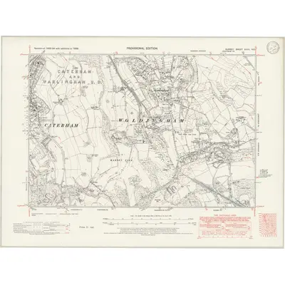 1938 Map of Surrey XXVII.NE, 1946 Print