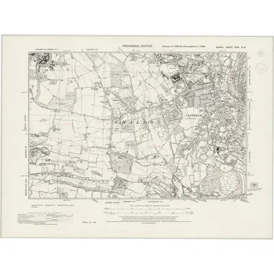 1938 Map of Surrey XXVII.NW, 1944 Print