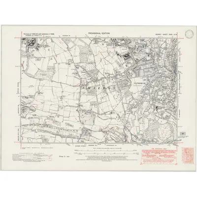1938 Map of Surrey XXVII.NW, 1946 Print