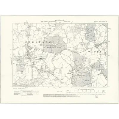 1910 Map of Surrey XXVII.SE, 1914 Print