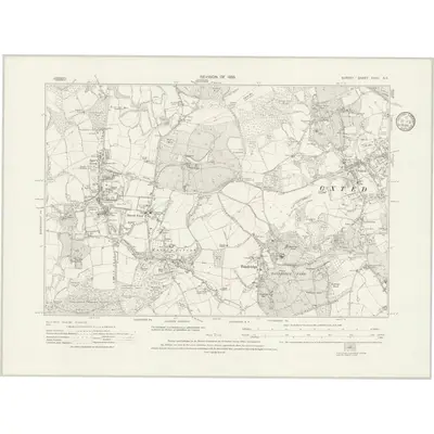 1933 Map of Surrey XXVII.SE, 1936 Print