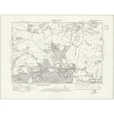1934 Map of Surrey XXVII.SW, 1936 Print