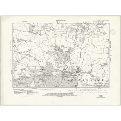1934 Map of Surrey XXVII.SW, 1938 Print