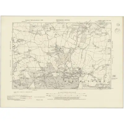 1938 Map of Surrey XXVII.SW, 1944 Print
