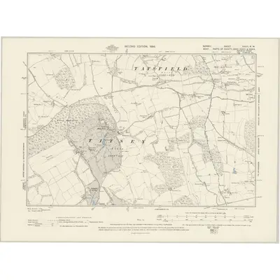 1895 Map of Surrey XXVIII.NW, 1898 Print