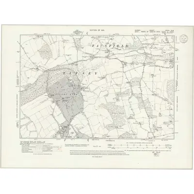 1907 Map of Surrey XXVIII.NW, 1939 Print