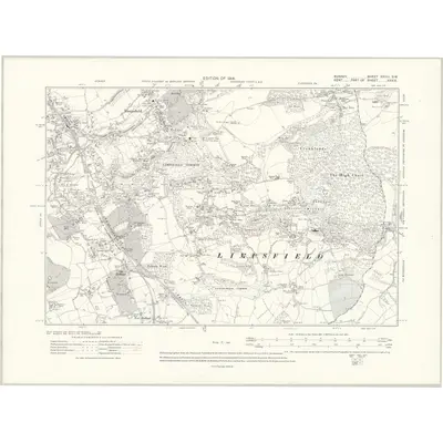 1910 Map of Surrey XXVIII.SW, 1914 Print