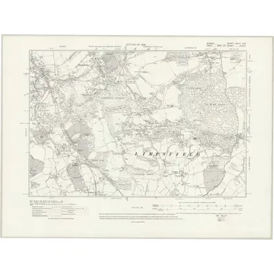 1910 Map of Surrey XXVIII.SW, 1931 Print