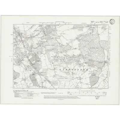 1910 Map of Surrey XXVIII.SW, 1933 Print