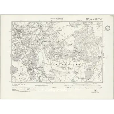 1933 Map of Surrey XXVIII.SW, 1935 Print