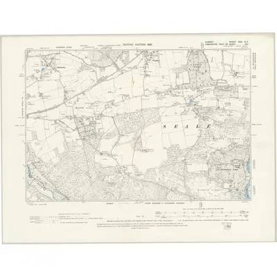 1895 Map of Surrey XXX.NE, 1898 Print
