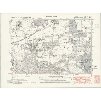 1938 Map of Surrey XXX.NE, 1946 Print