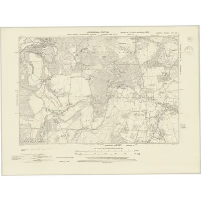 1938 Map of Surrey XXX.SE, 1944 Print