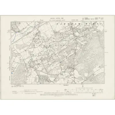 1894 Map of Surrey XXX.SW, 1898 Print