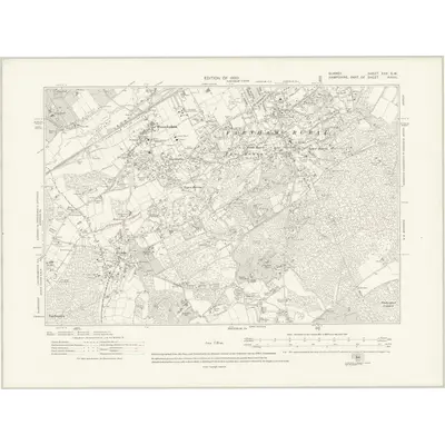1913 Map of Surrey XXX.SW, 1920 Print