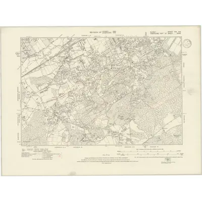 1934 Map of Surrey XXX.SW, 1939 Print