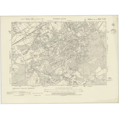 1938 Map of Surrey XXX.SW, 1944 Print