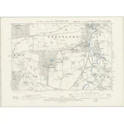 1895 Map of Surrey XXXI.NE, 1897 Print
