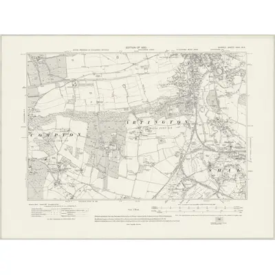1913 Map of Surrey XXXI.NE, 1920 Print