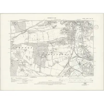 1934 Map of Surrey XXXI.NE, 1937 Print